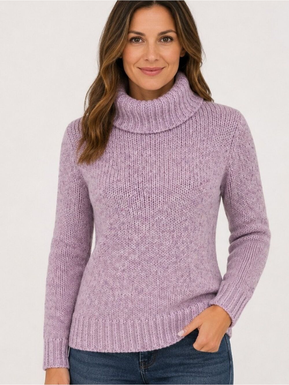 Talbots Lavender Wool Silk/Mohair Blend Cowl Neck Sweater SP